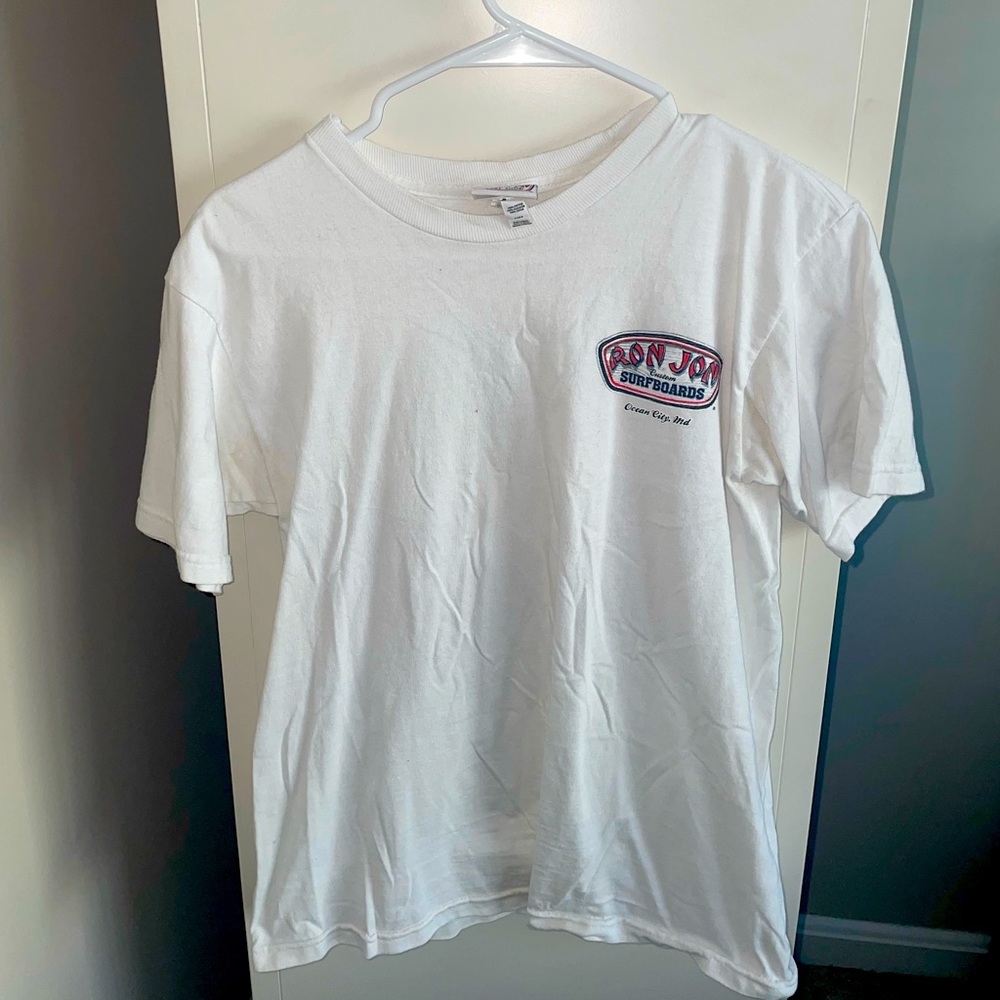White Ron Jon tee shirt